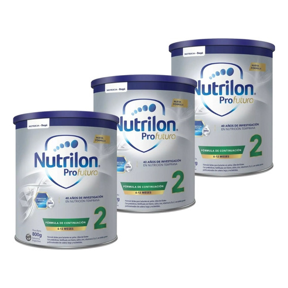 3un Leche De Fórmula Nutricia Bagó Nutrilon 2 Profutura 800 Grs En Polvo Lata 6a12meses