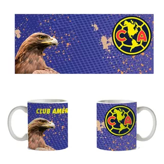 Taza Blanca 11oz Equipos Futbol Personalizada Club América 