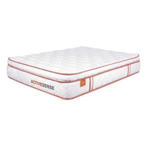 Colchón Sencillo de espuma Romance Relax Active sense blanco y naranja - 120cm x 190cm x 25cm con pillow top