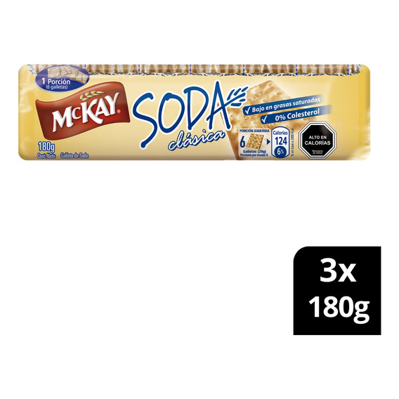 Galleta Mckay® Soda Clásica 180g Pack X3