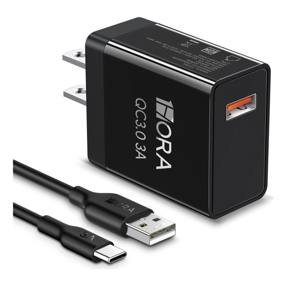 Cargador Universal Usb 3 Am Con Cable Tipo C 3.0 1hora