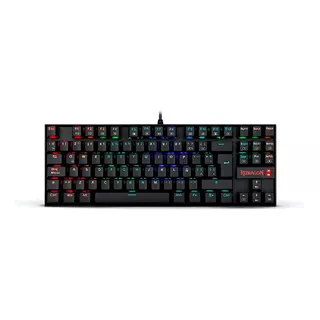 Teclado Gamer Redragon Kumara K552 Qwerty Outemu Blue Español Latinoamérica Color Negro Con Luz Rgb