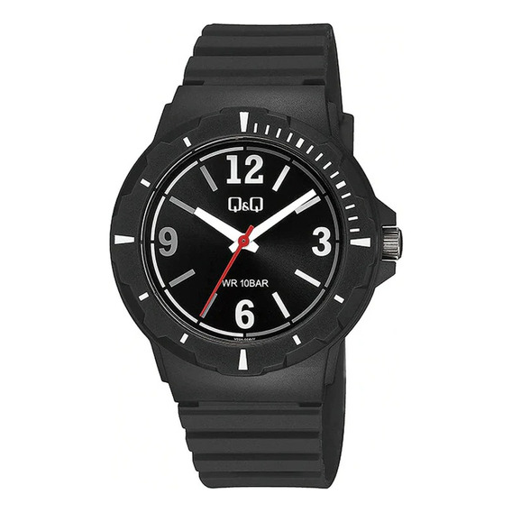 Reloj Q&q Hombre V02a-001vy Correa Wr100 Color de la correa Negro Color del fondo Negro v02a003vy