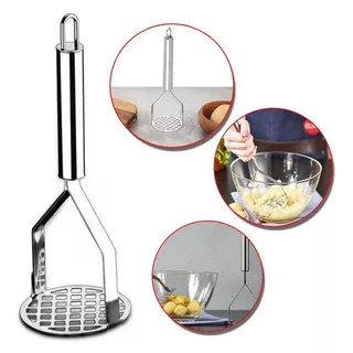 Amassador De Batata Espremedor Legumes Purê Inox Reforçado Cor Do Cabo Amassador Espremedor De Batata Legumes Purê Feijão De Aço Inox