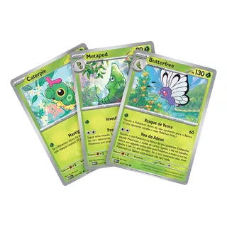 Kit Carta Butterfree Metapod Caterpie Escarlate Violeta 151