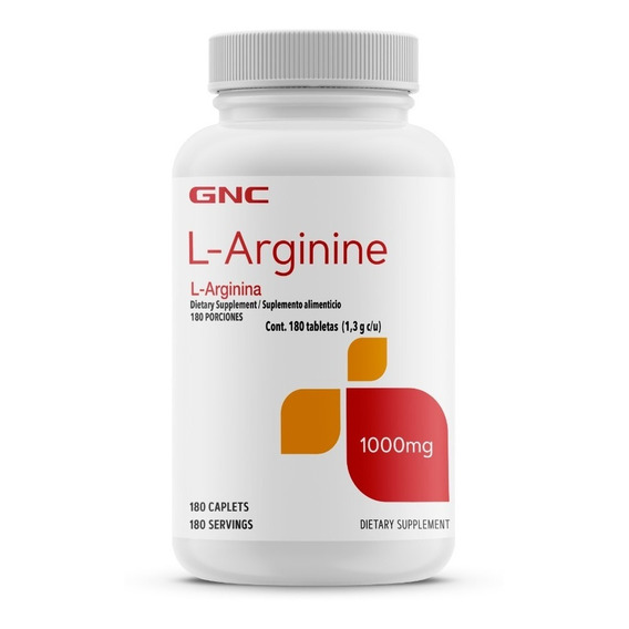L-arginina 1000 Mg - Gnc - 180 Cápsulas