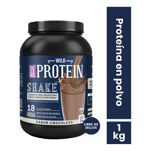 Shake Proteico en Polvo Vegano Sabor Chocolate 1 kg