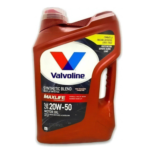 Aceite para motor Valvoline semi-sintético 20W-50 para autos, pickups & suv de 1 unidad