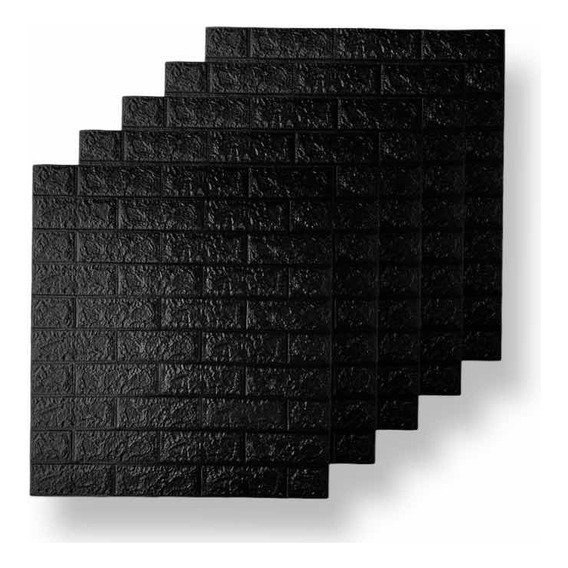 Placas Autoadhesivas Ladrillo Color Negro 70x77 Pack X 10