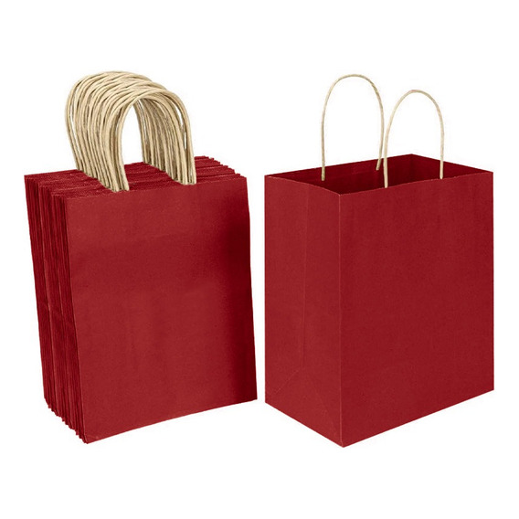 20pcs Bolsa De Papel Kraft Ecológica Para Fiesta Y Regalo