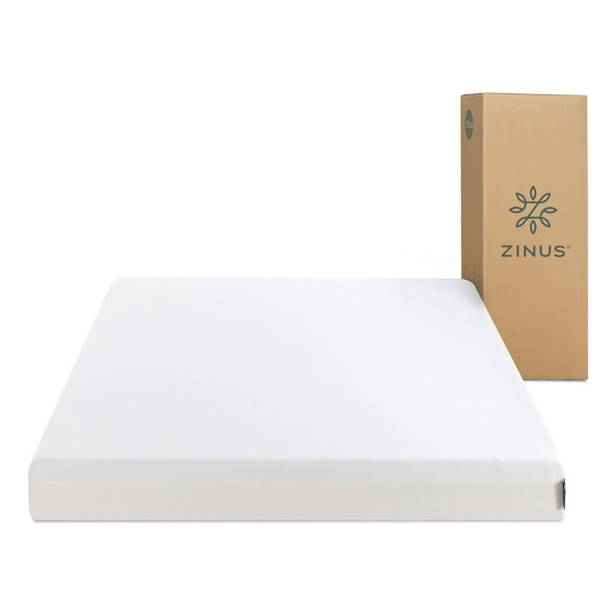 Colchón 1 Plaza Espuma Zinus Compact Memory Foam 90x190x15cm Color Blanco