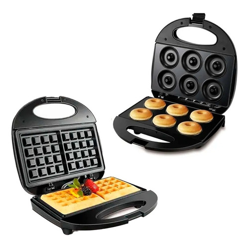 Wafflera Waffles Sk-114 + Maquina Donuts Hg-256