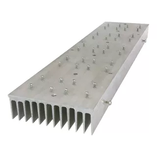 Disipador Aluminio 500w Perforado Tornillos, Led Cob 13x50cm