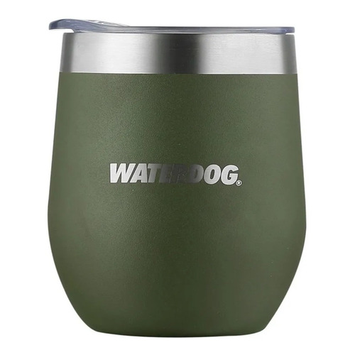 Vaso Termico Waterdog Copon Mate 350cc Acero Inox Tapa Color Verde Militar