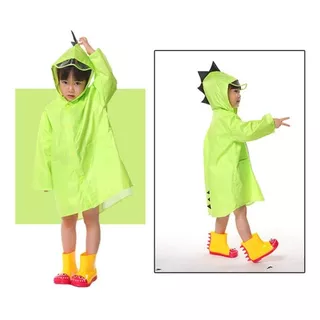 Dinosaurio Poncho Impermeable Portátil Con Bolsa Para Niño