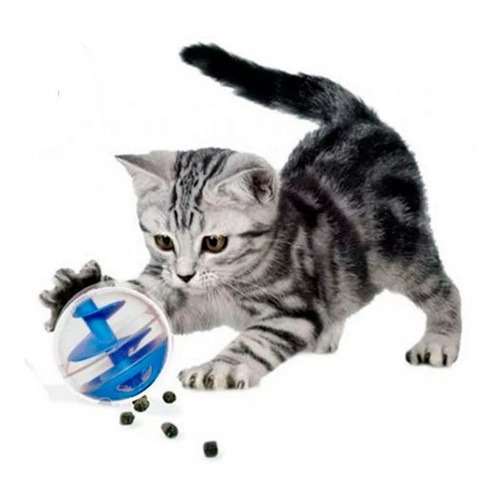Juguete Para Gatos Pelota Dosificadora Snack Catit Treat Ball Azul