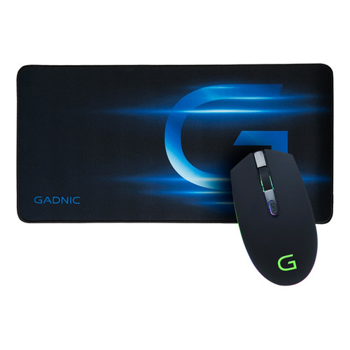 Combo Kit Gamer Mouse M3 Rgb + Pad Xl Speed Edition Gadnic Color Negro