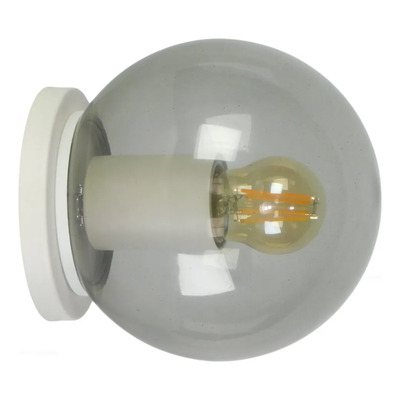 Lampara Aplique Pared Techo Globo Fume 15cm Apto Led Blanco Blanco - Globo Fume