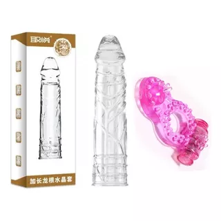 Condon Reutilizable Vibrador Funda Pene Extension Manga Bdsm