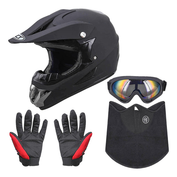 Casco Para Moto Deportivo Certificado Dot Con Gafas Guantes