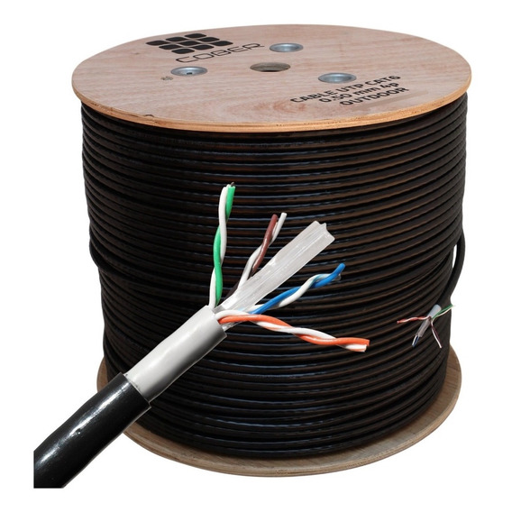 Cable Red Exterior Cat 6 Doble Forro Alta Densidad Cober