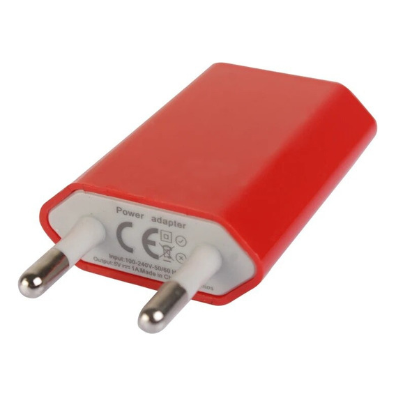 Enchufe Usb Universal 2.1a Cargador Universal Color Rojo