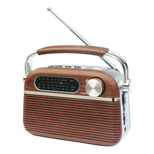 Radio Daewoo Retro Madera Di-rh221br Bluetooth Usb Vintage Color Marrón