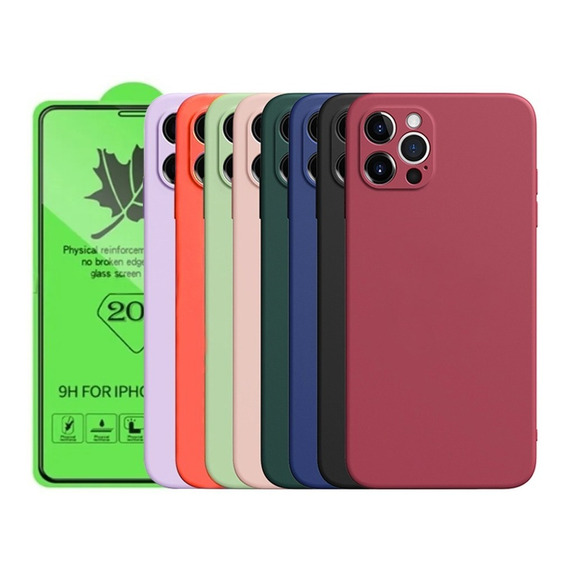 Carcasa Slim Silicona Para iPhone + 20d Lamina 2 Regalos 