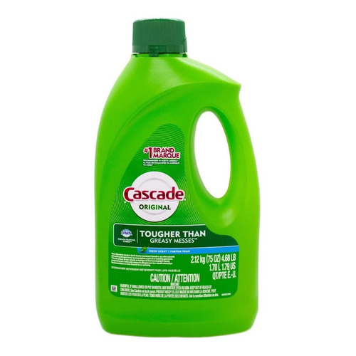 Detergente para lavavajillas Cascade Gel Fresh original en botella 1.7 L