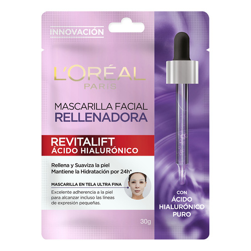 Mascarill L'Oréal Paris Hidratante Revitalift Ácido Hialurónico Momento de aplicación Día Noche Tipo de piel Todo tipo 28g