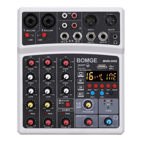 Bomge Professional 4 Channel Dj Audio Mezclador De Sonido In