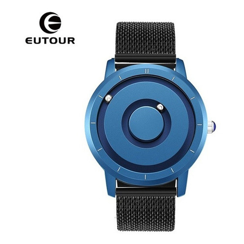 Relojes De Cuarzo Eutour E024w, Modernos, Con Bola Magnética Color del fondo Azul