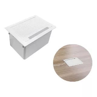 Caixa Mesa Openbox Alumínio 4 Blocos Branca 2 Eletric 1 Rj45 Cor Branco