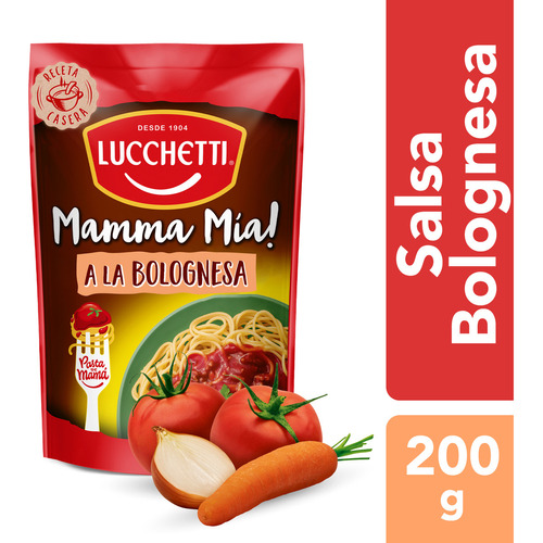 Salsa De Tomates A La Boloñesa Mamma Mia Lucchetti 200g