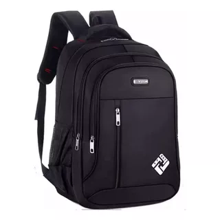 Mochila Notebook Viagem Escolar Multifuncional Preta Branca