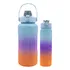 Set 2 unidades botella de agua deportiva 2l y 800 ml motivacional ax color celeste