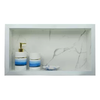 Nicho Porcelanato Calacata Porta Shampoo 50x30