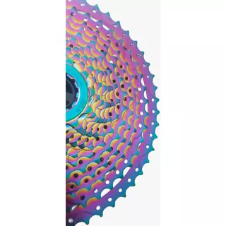 Cassette Bicicleta Montaña 11-50 Dientes Color Tornasol 12 Velocidades Reforzado Durabilidad Extrema Compatible Shimano Sram Ligero Mtb Trail Enduro Rendimiento Superior Ciclismo Aventura
