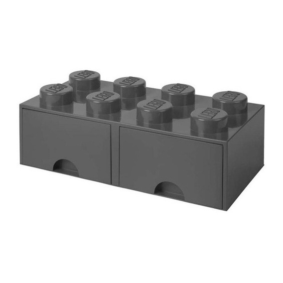 Bloques Apilables Para Armar 8 Knobs Con Cajones Lego X1 Color Gris Oscuro
