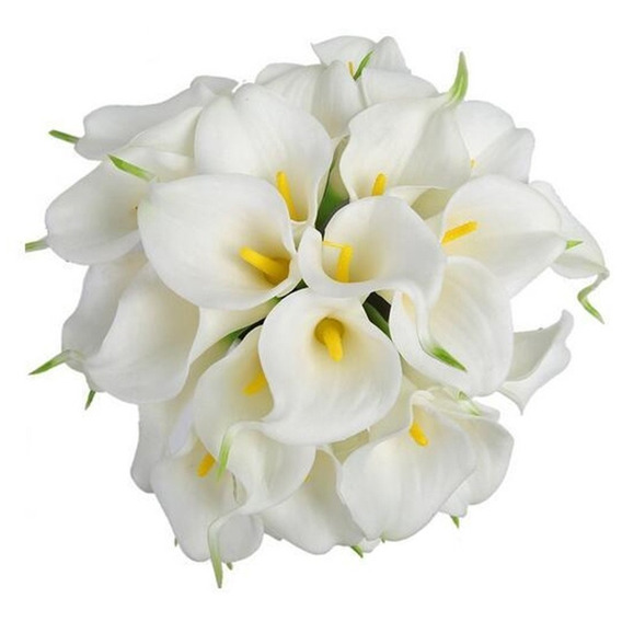 Ramo 5 Cartuchos Blancos Artificiales Flores Decorativas Mnr