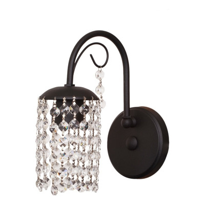 Aplique Lyon 1 Luz Cairel Deco Cristal Negro Apto Led E27