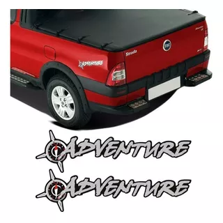 Kit Par Adesivo Emblema Adventure Fiat Strada Palio Doblo