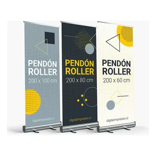 Pendon Roller En Tela Pvc 80x200cm Aluminio Y Bolso Trans.