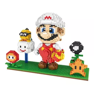 Figura Armable Serie Mario Bros Fuego 2200 Fichas Blocks Zms