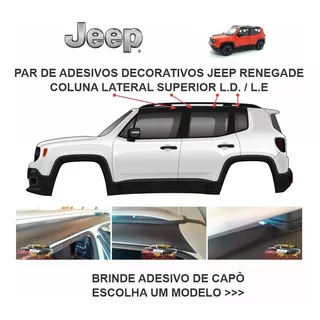 Adesivo Coluna Teto Capô Jeep Renegade Trailhalk Long Sport