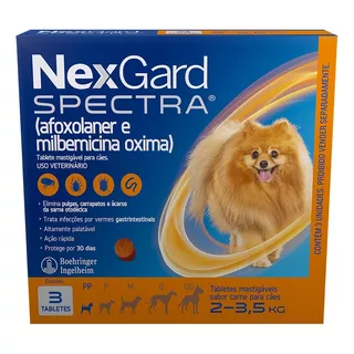 Nexgard Spectra Com 3 Para Cães De 2 A 3,5kg - Pp