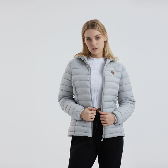 Parka Mujer Corta Gris Perla Fashion's Park