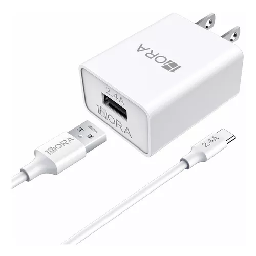 Combo Cargador Carga Rápida Tipo C Usb Celular 2.4a 1hora