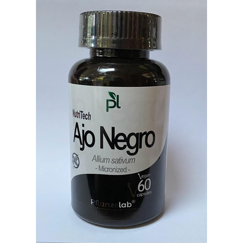 Ajo Negro Pflanzelab 60cáps. Veganas Sin Gluten Sin sabor