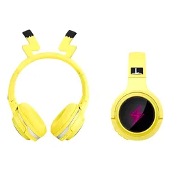Fone Bluetooth Sem Fio Over-ear Headset Pikachu Crianças Cor Amarelo no Mercado Livre com oferta e cupom de desconto